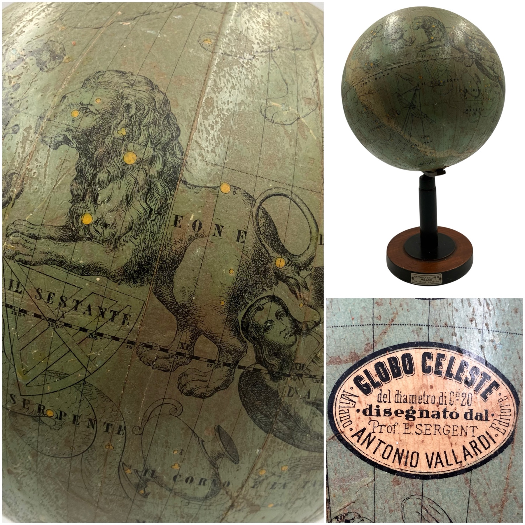Italian celestial globe by Antonio Vallardi Editore in Milan, ca. 1930’s